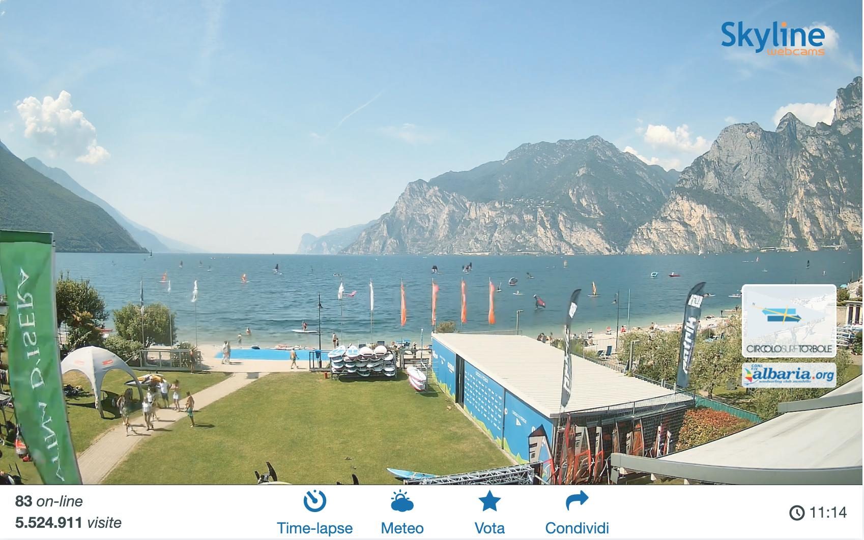 Webcam live sul Lago di Garda a Torbole (Skyline)